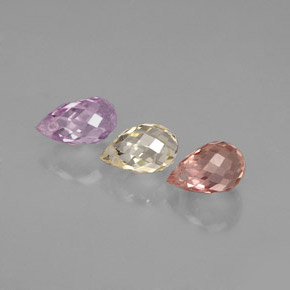 Pedras preciosas de safira multicolorido natural de  ct, briolete, VVS