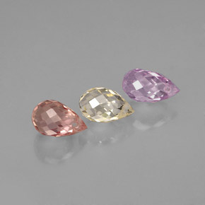 Pedras preciosas de safira multicolorido natural de  ct, briolete, VVS