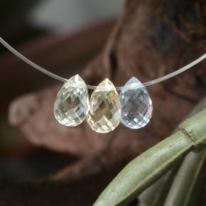 Pedras preciosas de safira multicolorido natural de 2,12 ct, briolete, VVS