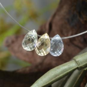 Pedras preciosas de safira multicolorido natural de 2,12 ct, briolete, VVS