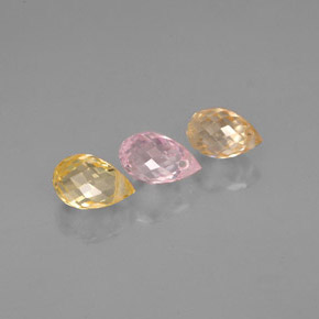Pedras preciosas de safira multicolorido natural de  ct, briolete, VVS
