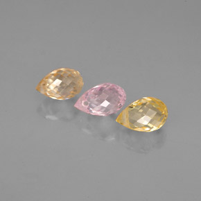 Pedras preciosas de safira multicolorido natural de  ct, briolete, VVS