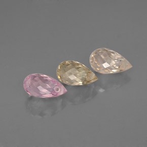 Pedras preciosas de safira multicolorido natural de  ct, briolete, VVS