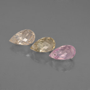 Pedras preciosas de safira multicolorido natural de  ct, briolete, VVS