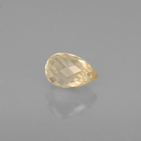Safira amarelo natural 0,85ct, briolete, VS