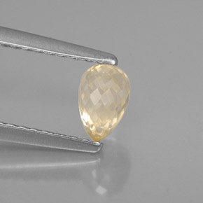 Safira amarelo natural 0,85ct, briolete, VS