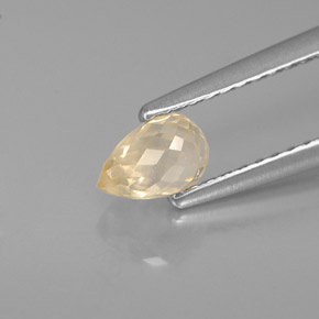 Safira amarelo natural 0,85ct, briolete, VS