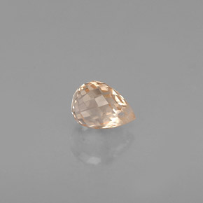 Safira laranja natural 0,57ct, briolete, VVS-VS
