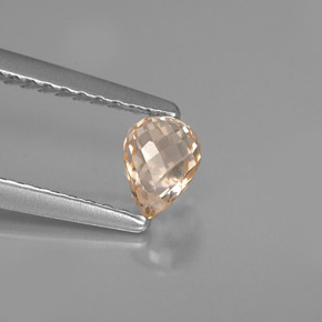 Safira laranja natural 0,57ct, briolete, VVS-VS