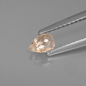 Safira laranja natural 0,57ct, briolete, VVS-VS