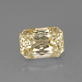Safira amarelo natural 1,81ct, corte esmeralda, VVS