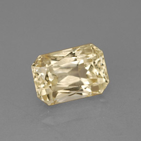 Safira amarelo natural 1,81ct, corte esmeralda, VVS