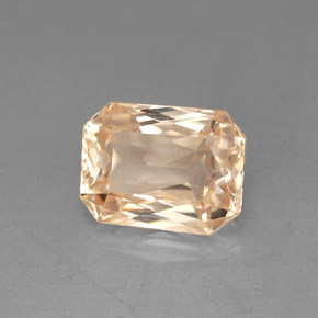 Safira laranja natural 2,13ct, corte esmeralda, VVS