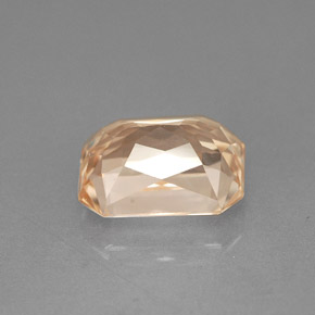 Safira laranja natural 2,13ct, corte esmeralda, VVS