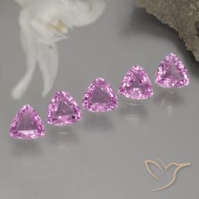 Pedras preciosas de Safira Luz rosa natural de 1.38 ct, Trilhão, VVS-VS