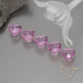 Pedras preciosas de Safira Luz rosa natural de 1.38 ct, Trilhão, VVS-VS