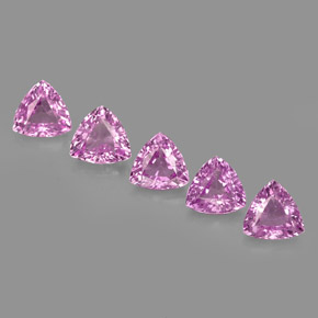 Pedras preciosas de safira rosa natural de  ct, trillion, VVS-VS