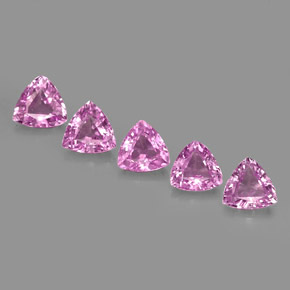 Pedras preciosas de safira rosa natural de  ct, trillion, VVS-VS
