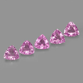 Pedras preciosas de safira rosa natural de  ct, trillion, VVS-VS
