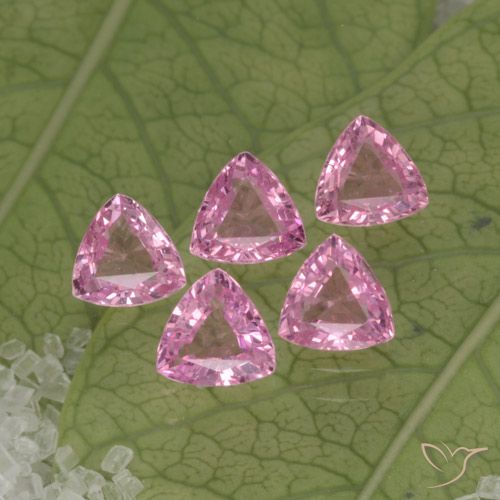 Pedras preciosas de safira rosa natural de 1,30 ct, trillion, VVS-VS