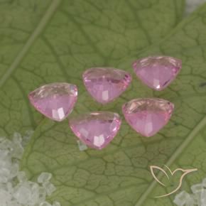 Pedras preciosas de safira rosa natural de 1,30 ct, trillion, VVS-VS