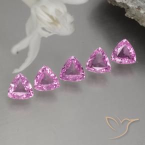 Pedras preciosas de safira rosa natural de 1,20 ct, trillion, VVS-VS