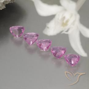 Pedras preciosas de safira rosa natural de 1,20 ct, trillion, VVS-VS
