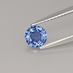 Safira azul natural 0,59ct, corte redondo, VS