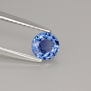 Safira azul natural 0,59ct, corte redondo, VS