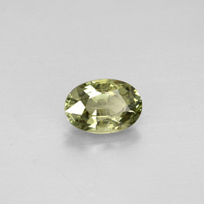 Safira verde natural 0,67ct, corte oval, VS