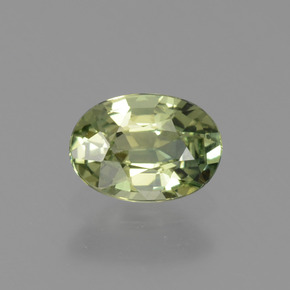 Safira verde natural 0,63ct, corte oval, VVS-VS