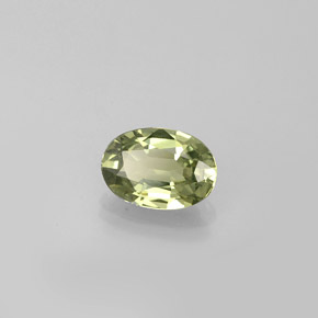 Safira verde natural 0,57ct, corte oval, VVS
