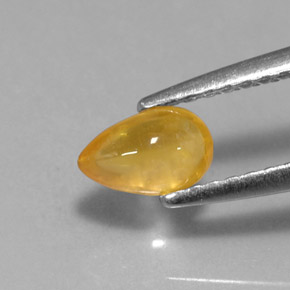 Safira amarelo natural 0,59ct, transparente, transparente/translúcido