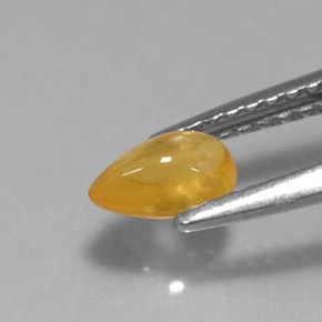 Safira amarelo natural 0,59ct, transparente, transparente/translúcido