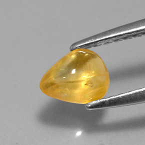 Safira amarelo natural 0,79ct, transparente, transparente/translúcido