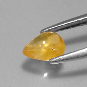 Safira amarelo natural 0,79ct, transparente, transparente/translúcido