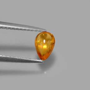 Safira laranja natural 0,74ct, transparente, transparente/translúcido