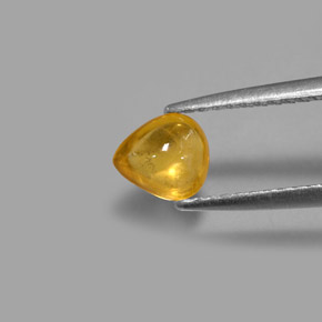 Safira amarelo natural 0,80ct, transparente, transparente/translúcido
