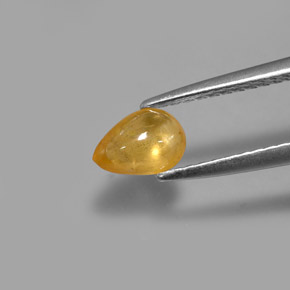 Safira amarelo natural 0,68ct, transparente, transparente/translúcido