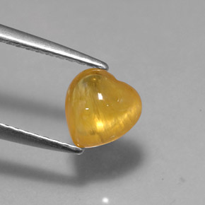 Safira amarelo natural 1,41ct, transparente, transparente/translúcido