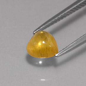 Safira amarelo natural 1,41ct, transparente, transparente/translúcido