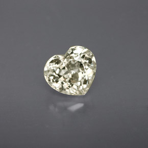 Safira amarelo natural 1,35ct, formato de coração, VVS-VS
