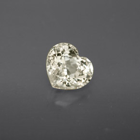 Safira amarelo natural 1,35ct, formato de coração, VVS-VS