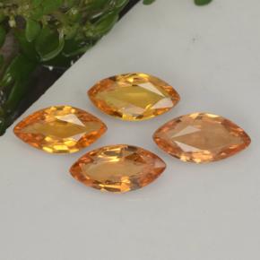 Pedras preciosas de safira laranja natural de 1,25 ct, marquise, VVS-VS