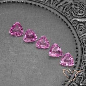 Pedras preciosas de safira rosa natural de 1,22 ct, trillion, VVS-VS