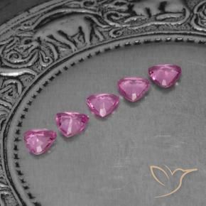 Pedras preciosas de safira rosa natural de 1,22 ct, trillion, VVS-VS