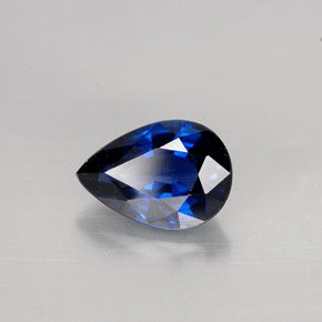 Safira azul natural 1,19ct, formato de pêra, VVS