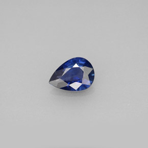 Safira azul natural 0,71ct, formato de pêra, VS