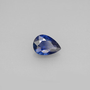 Safira azul natural 0,71ct, formato de pêra, VS