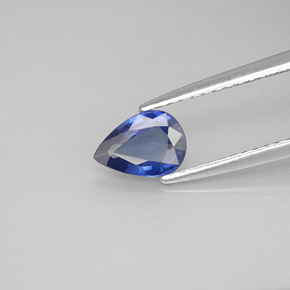 Safira azul natural 0,62ct, formato de pêra, VVS